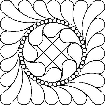 (image for) Feather Wreath and Pearls Squared 2 Block-L01431*